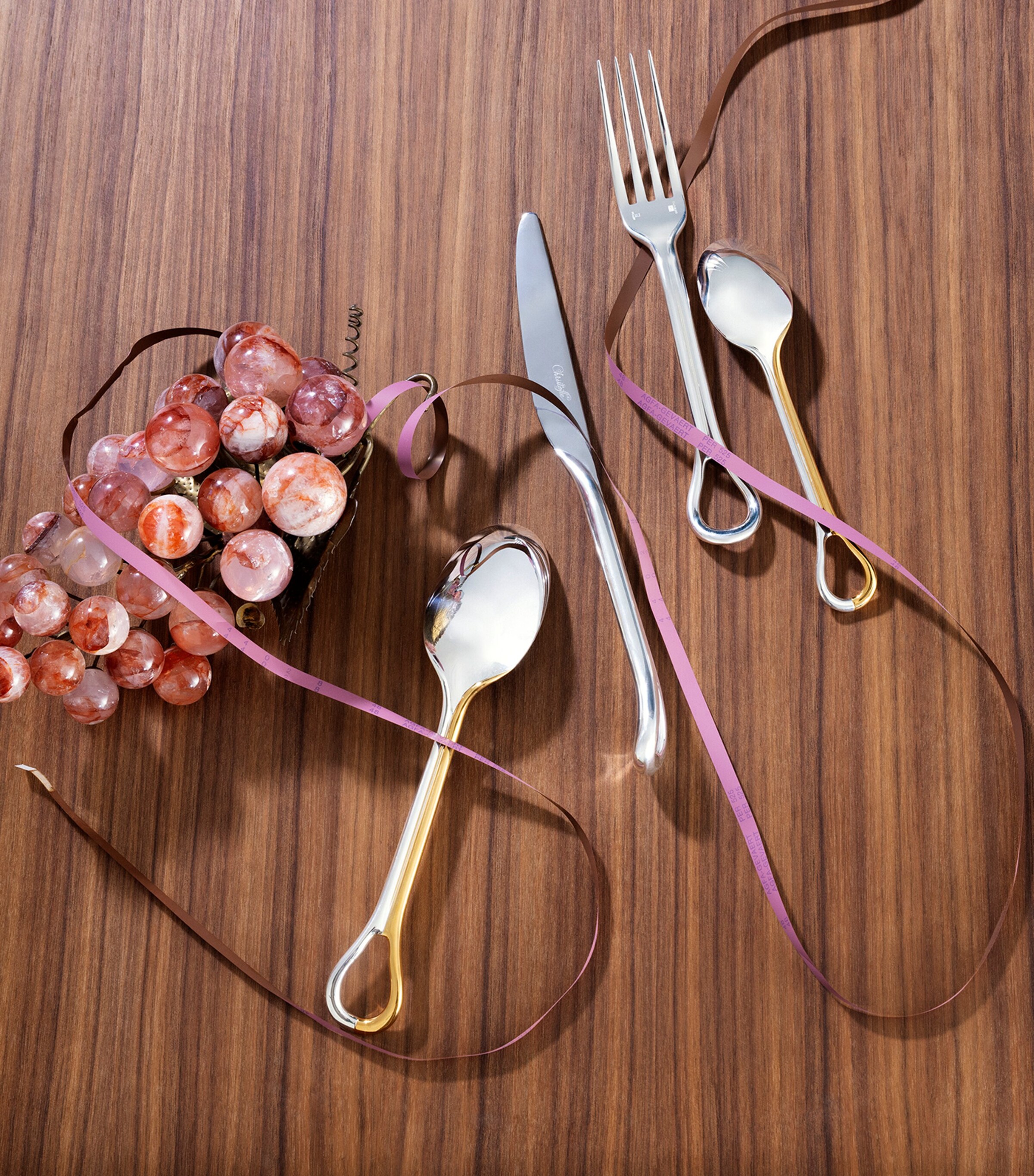 Christofle Silver-Plated Gilded Shell Carrousel Cutlery Set