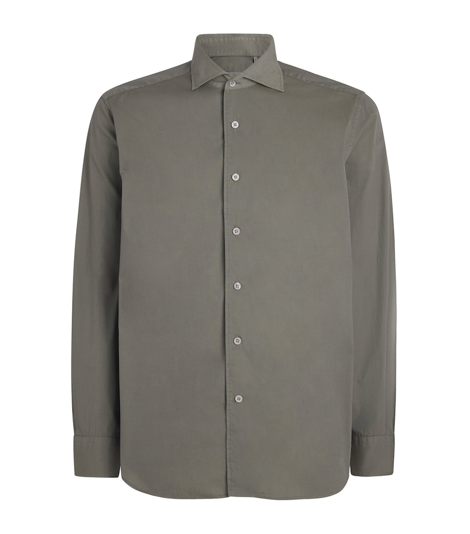 Corneliani Mens Stretch-Cotton Shirt Grey Piece Image 1