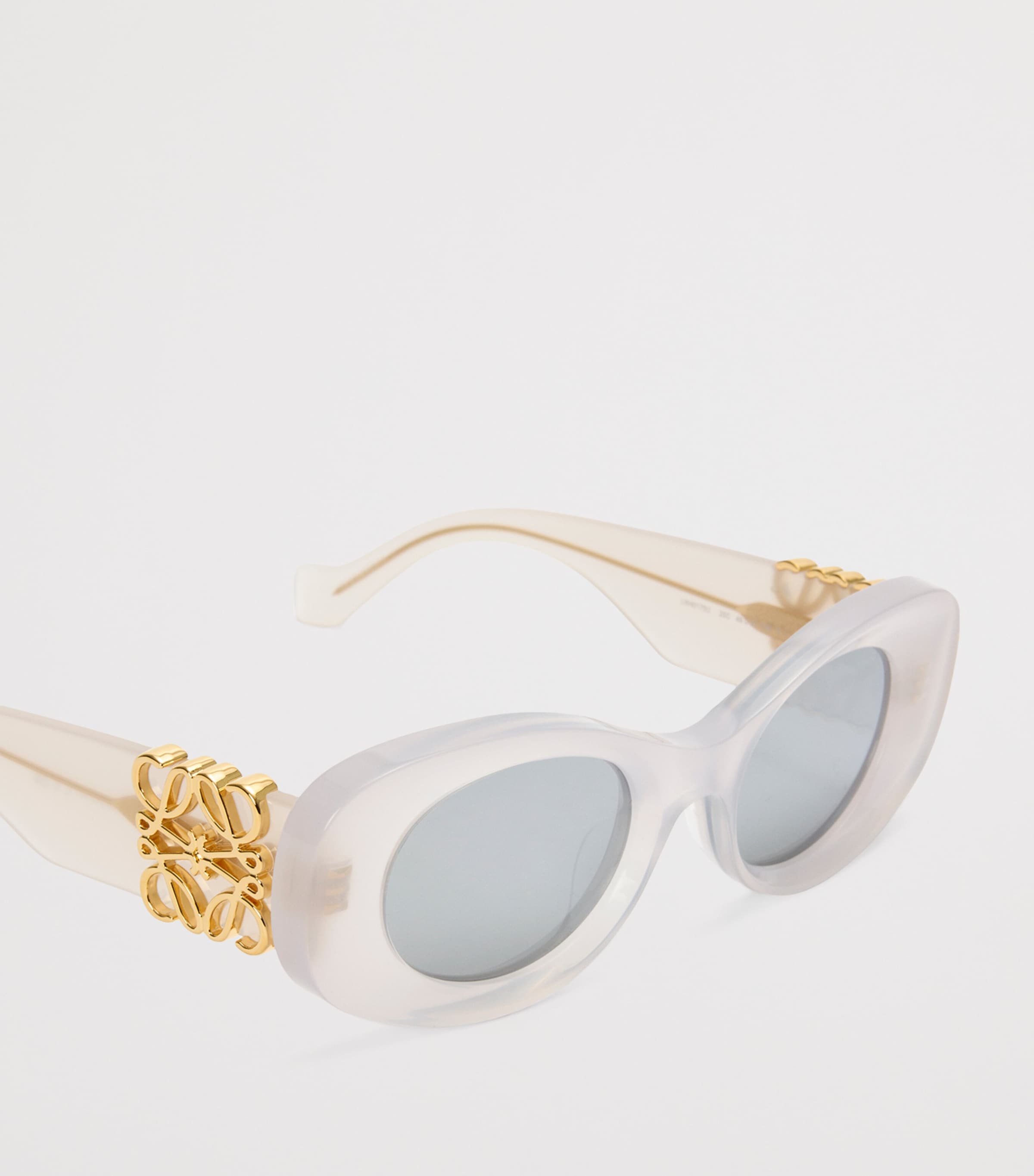 Bevelled Oval Sunglasses WHITE Image 4