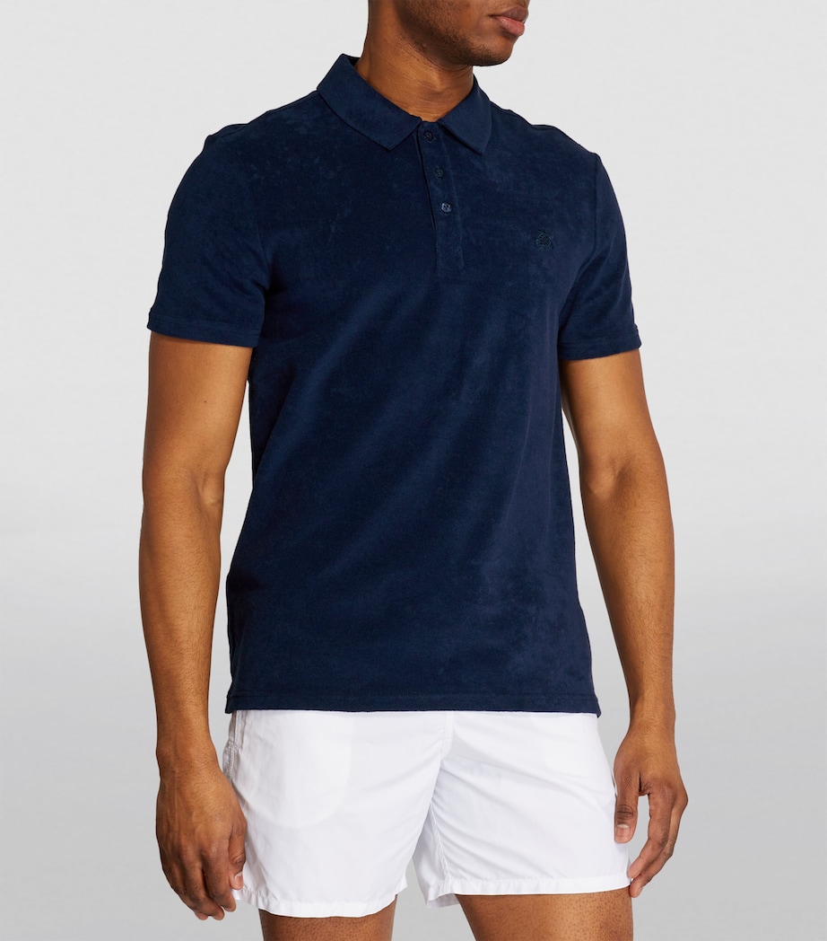 Towelling Polo Shirt 390 BLUE MARINE Image 2