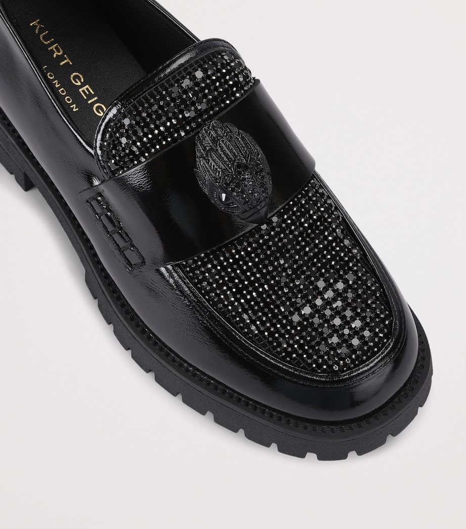 Kurt Geiger London Leather Embellished Eagle Loafers Black Image 2