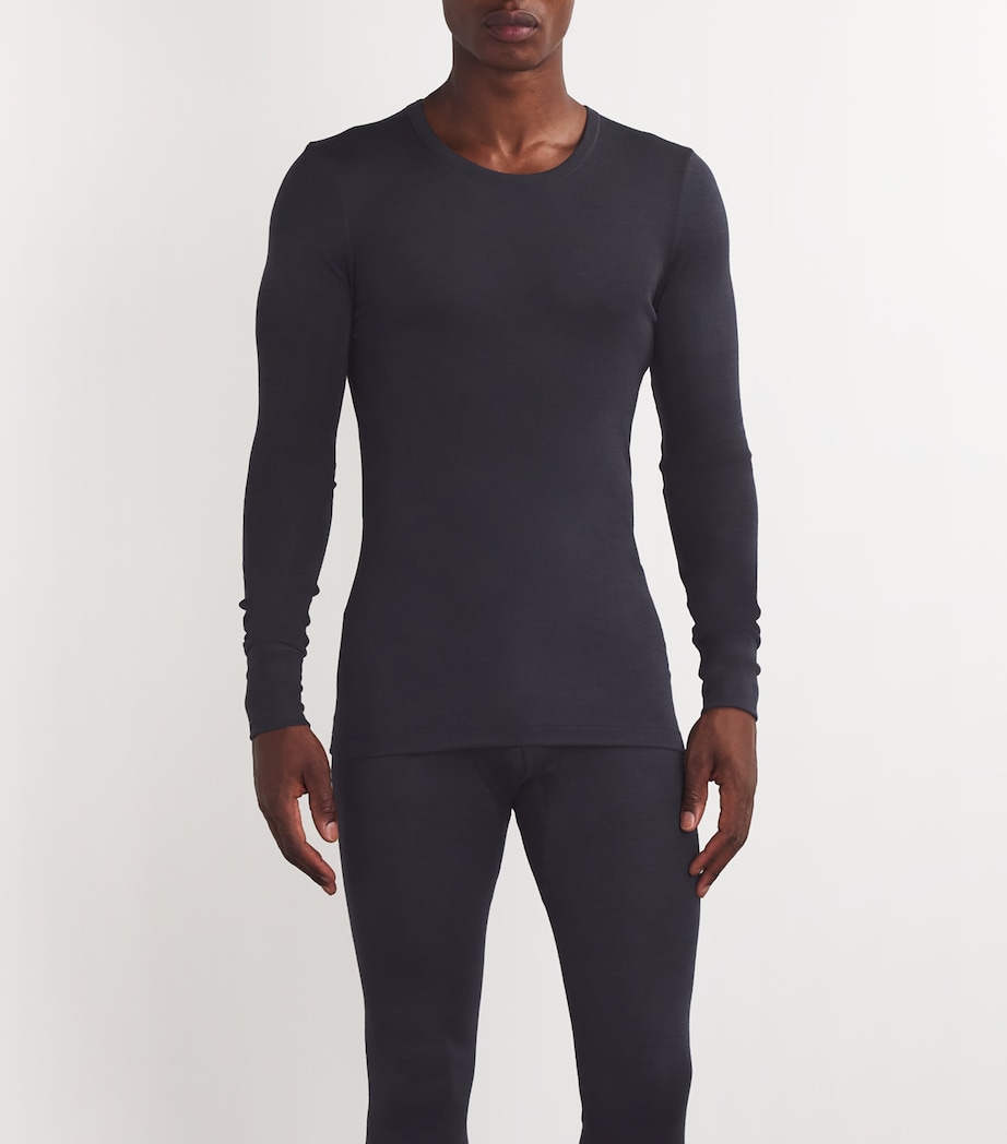 Woollen Silk Long Sleeve T-Shirt GREY Image 3