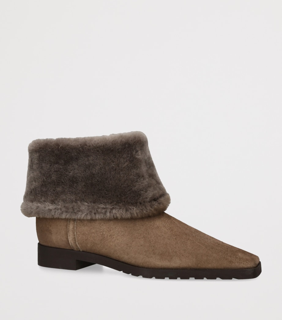 Shearling Fold-Down Ankle Boots TAUPE Image 3