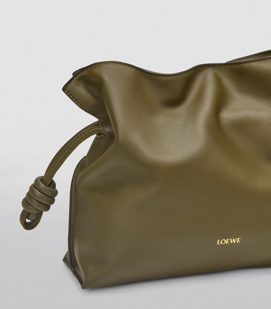 Leather Flamenco Purse DARK KHAKI GREEN Image 4