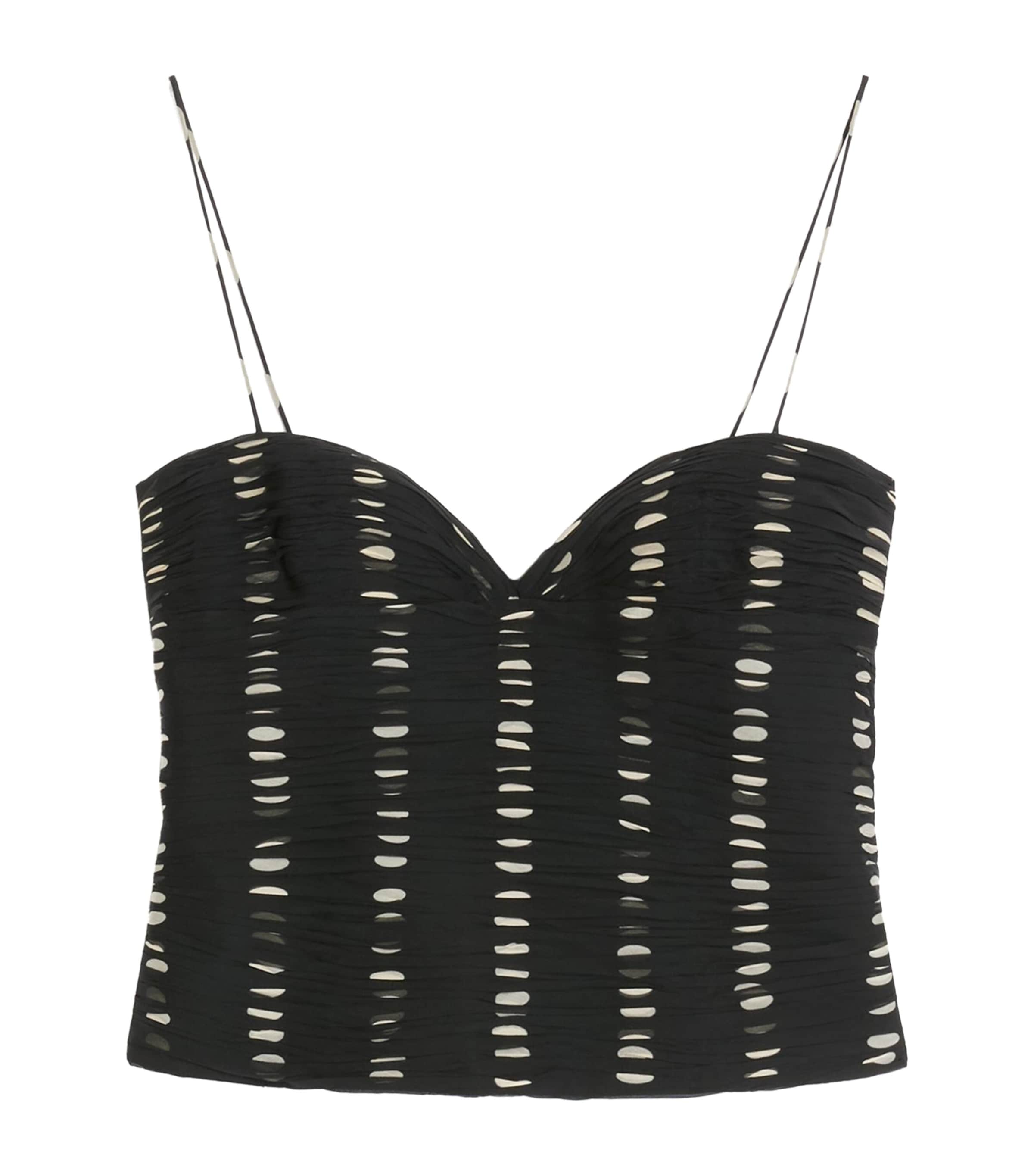 Valentino Plusdepois Print Top In Silk In Black
