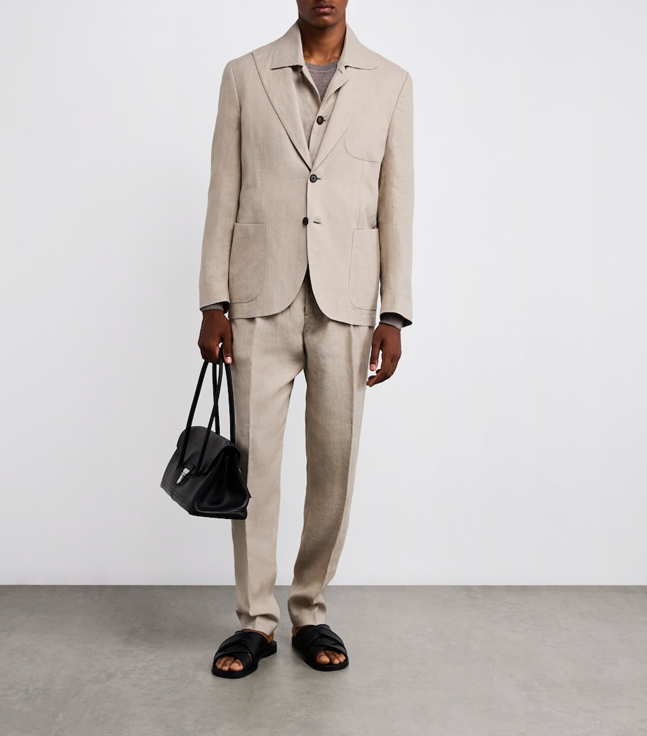 x Harrods Linen Blazer SABBIA Image 2