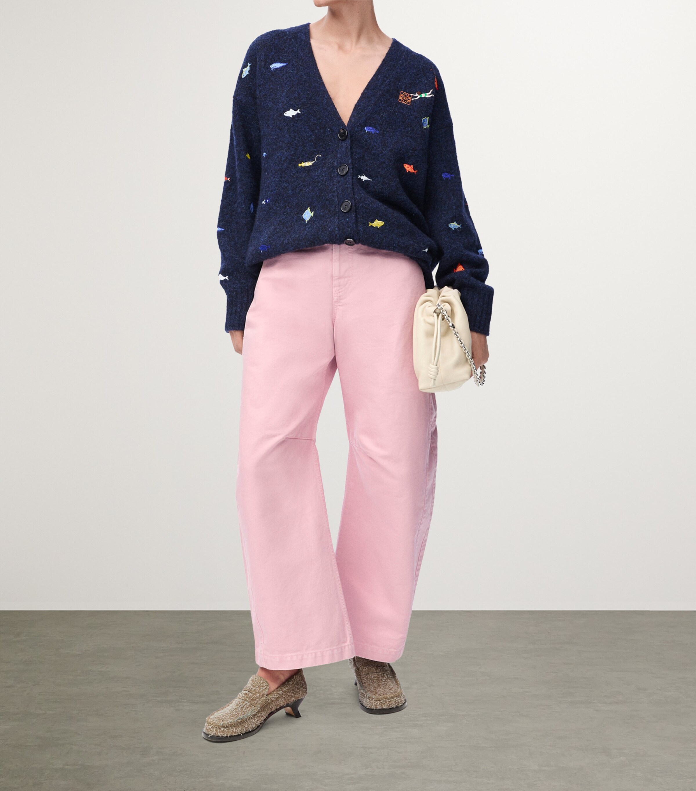 Patch-Detail Barrel Jeans PINK Image 2