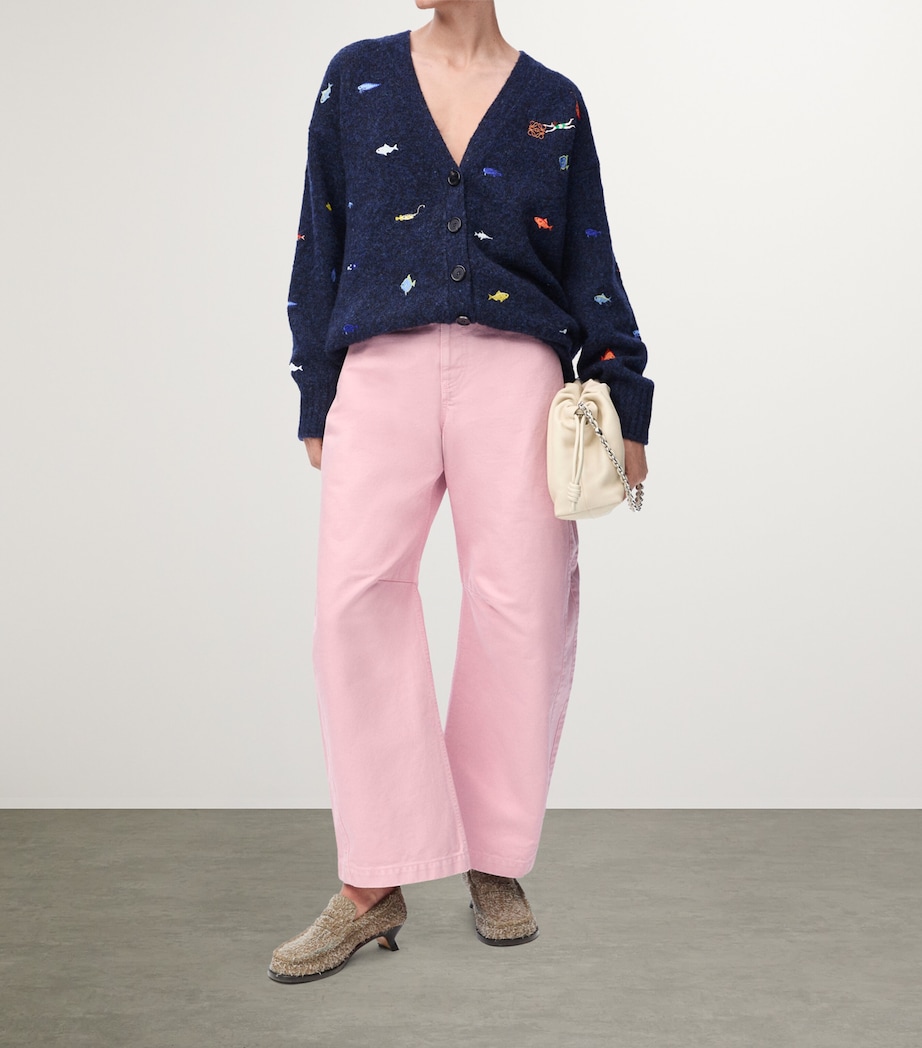 Patch-Detail Barrel Jeans PINK Image 2