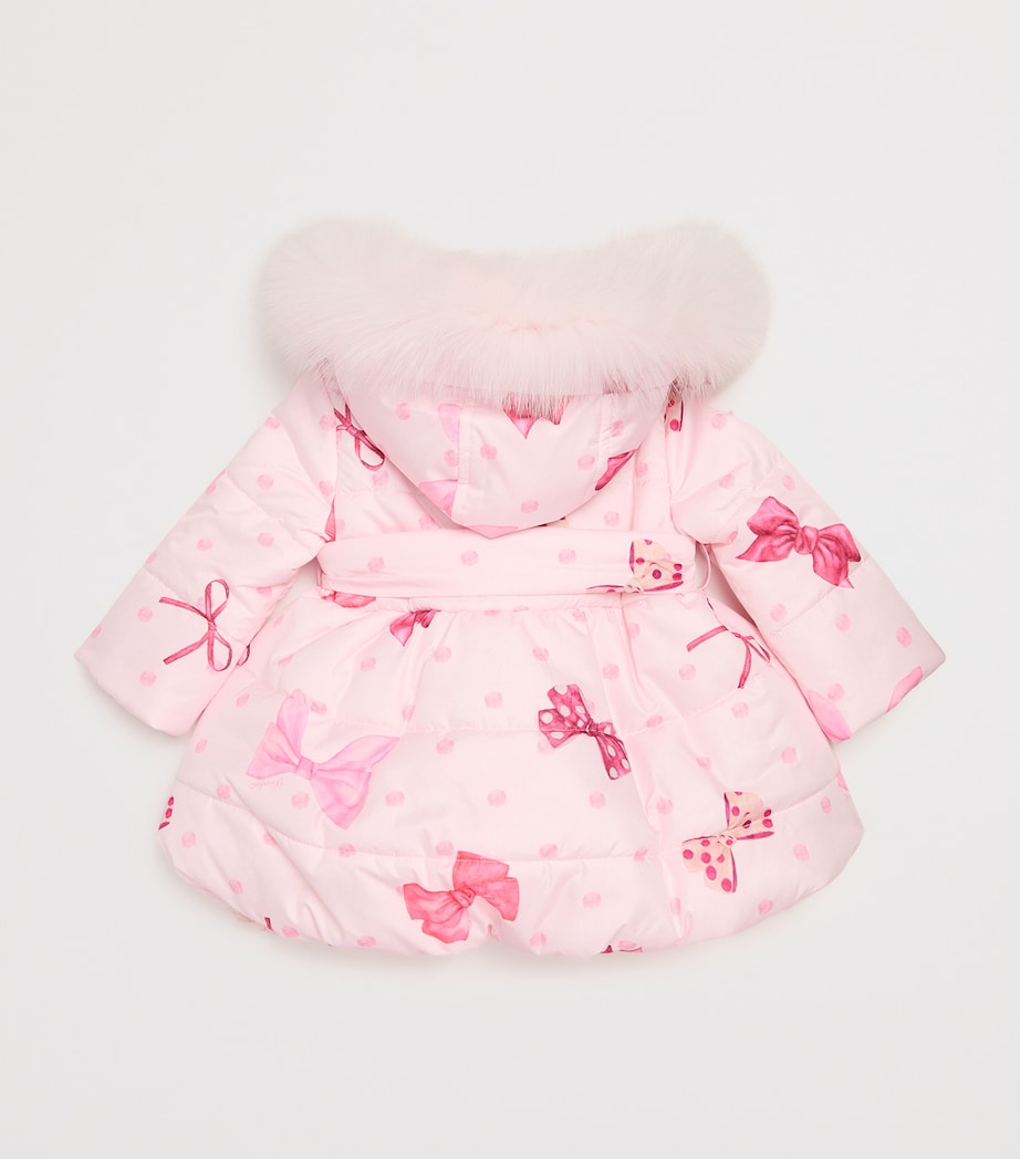 Fox Fur-Trim Printed Padded Coat (3-24 Months) ROSA Image 2
