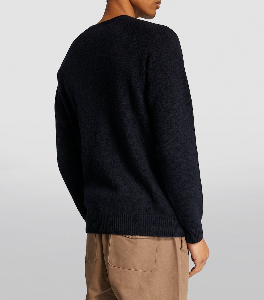 Lambswool Jumper DARK NAVY MOULINE Image 4