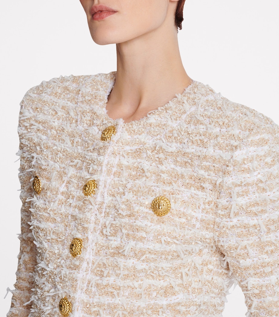 Cropped Tweed Jacket GAD BLANC/OR Image 8