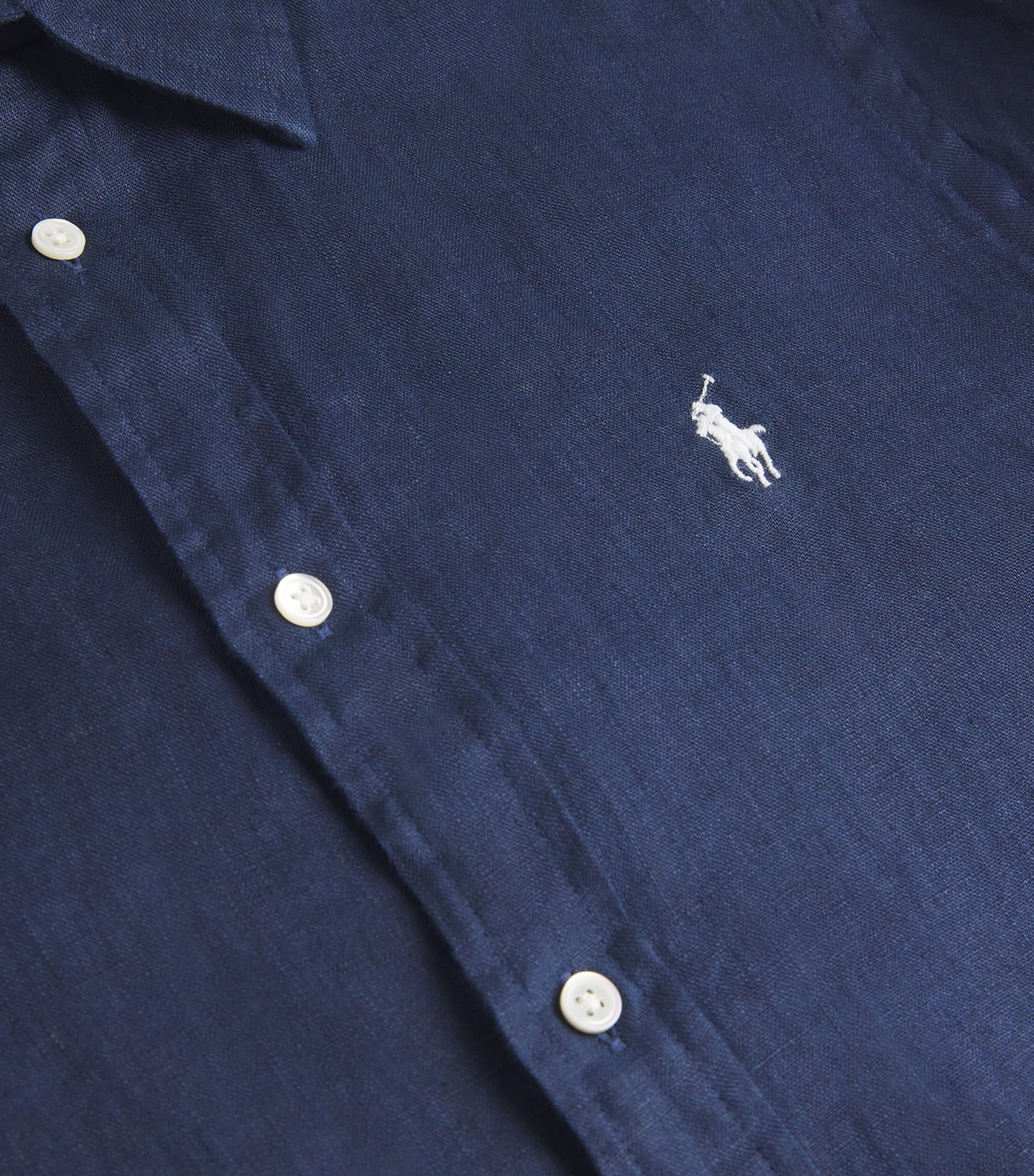 Polo Ralph Lauren Womens Linen Classic Shirt Navy Image 5