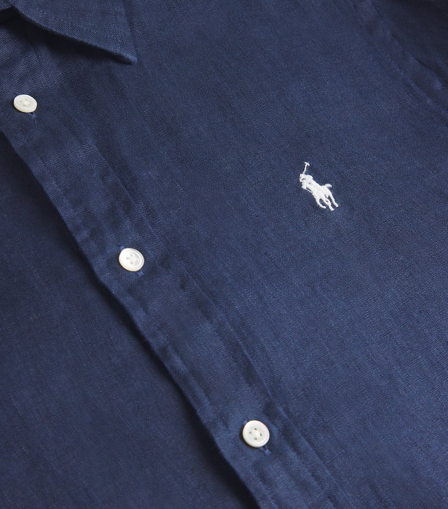 Polo Ralph Lauren Womens Linen Classic Shirt Navy Image 5