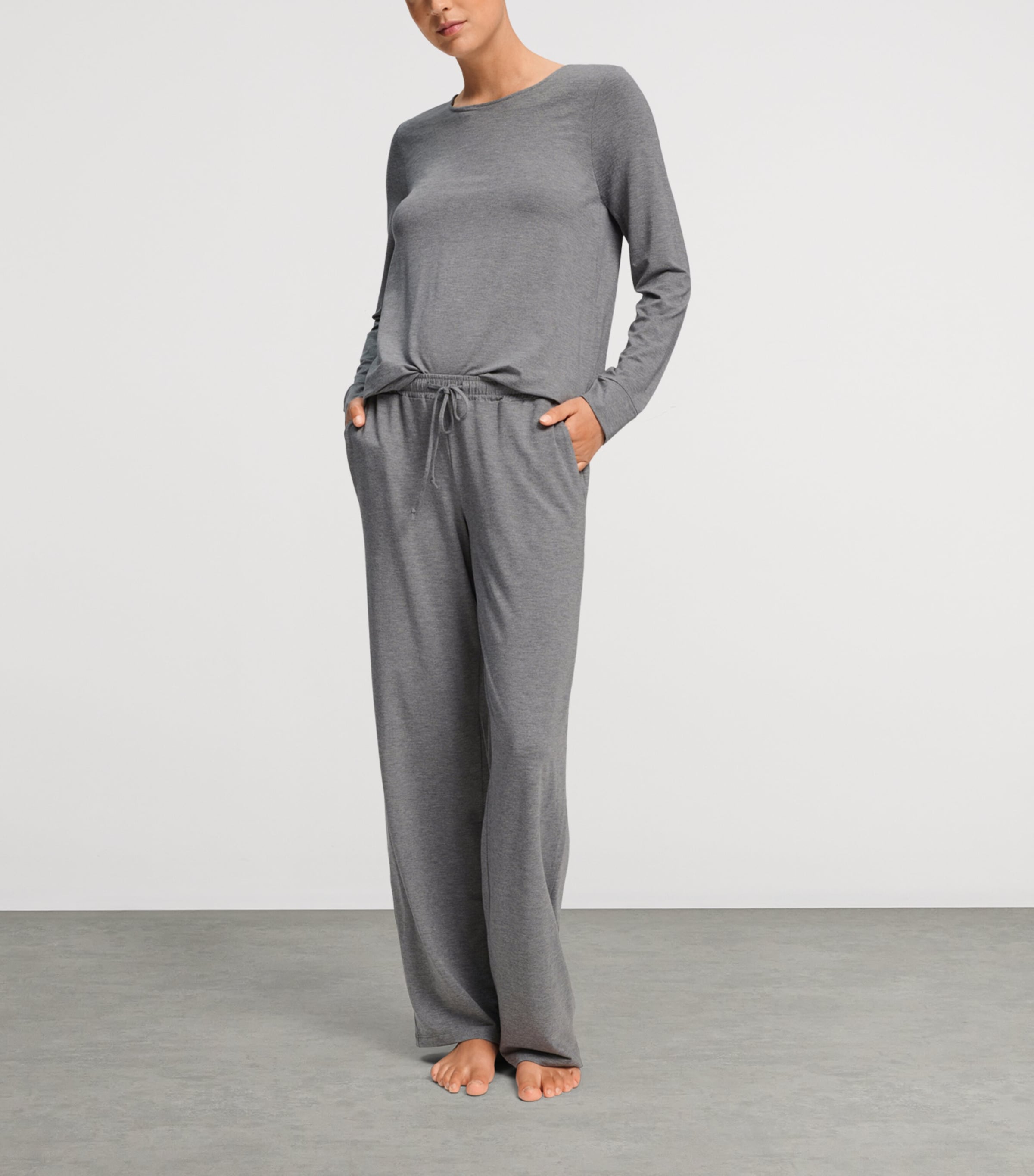 Hanro Womens Natural Elegance Trousers Stone Melange Image 2