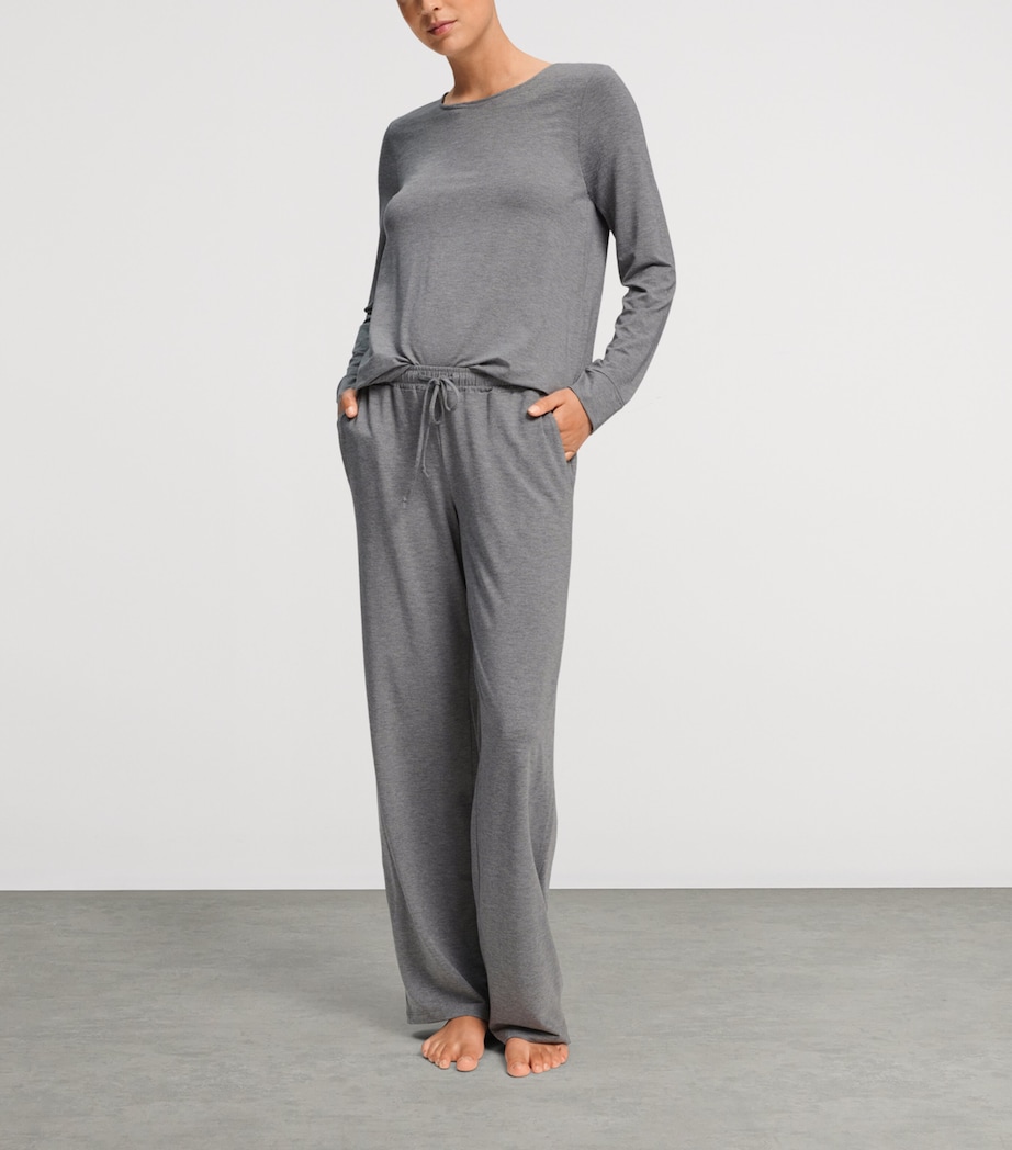 Hanro Womens Natural Elegance Trousers Stone Melange Image 2