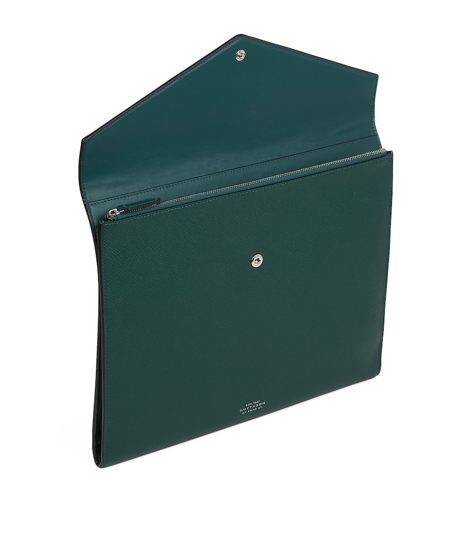 Leather Panama A4 Writing Folder FOREST GREEN Image 2