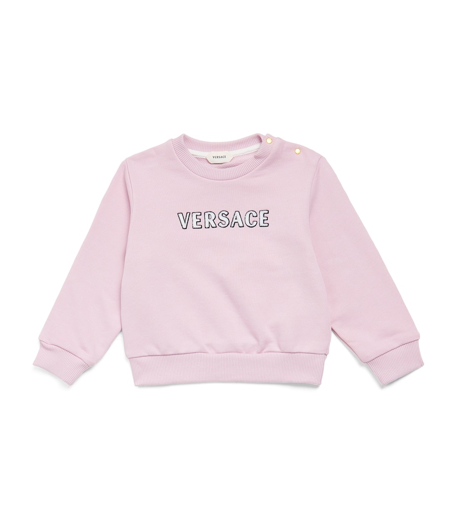 Versace Kids Cotton Embroidered Logo Sweatshirt (6-36 Months) Image 1