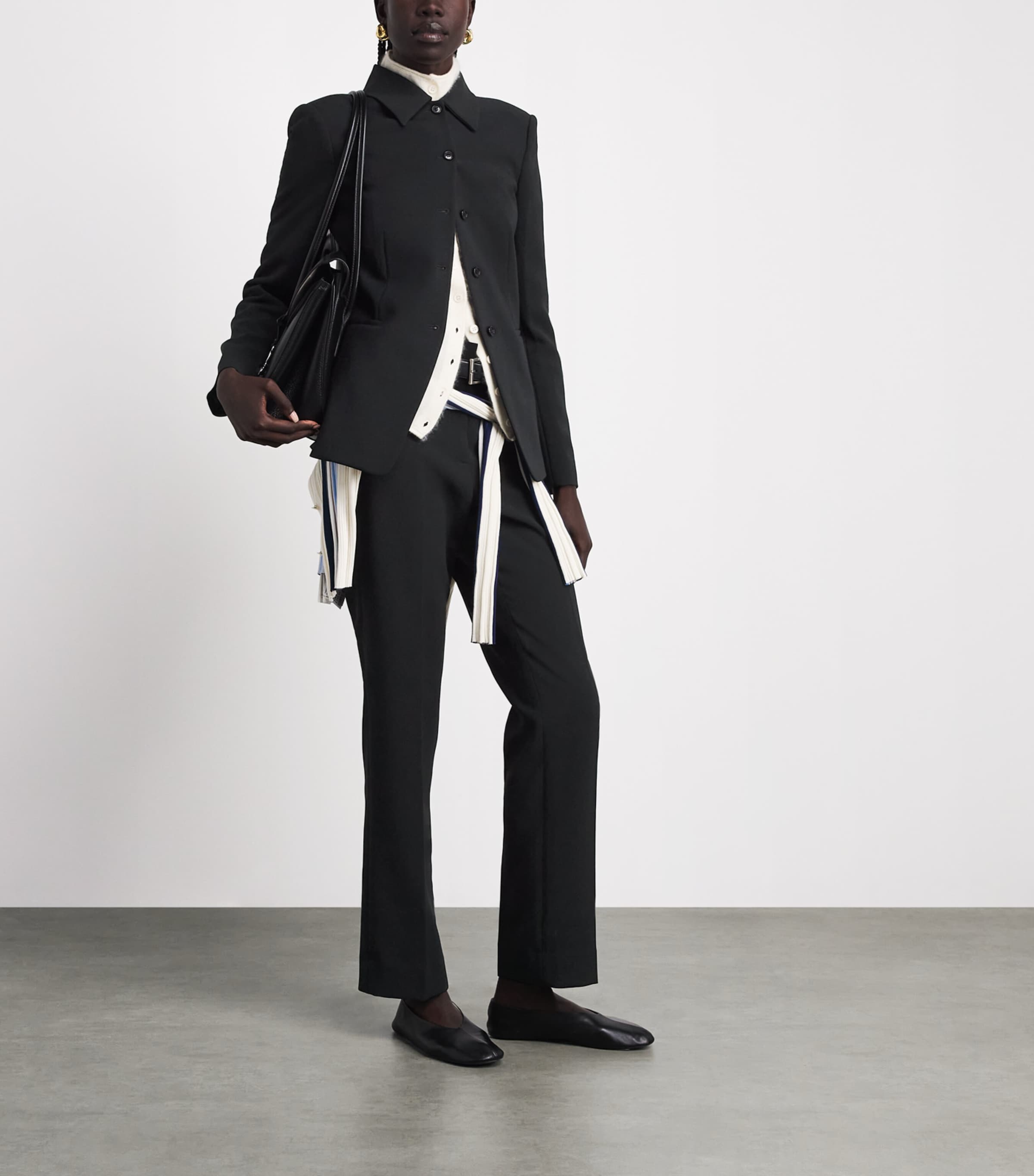 Theory Womens Straight Marcee Trousers Black Image 2