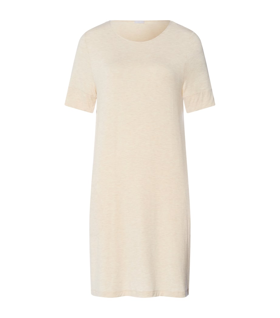 Hanro Womens Natural Elegance Nightdress Summer Sand Melange Image 1