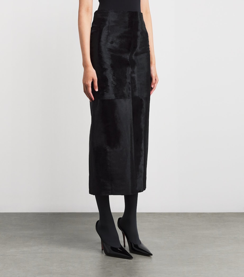 Ponyhair Elise Pencil Maxi Skirt OBSIDIAN BLACK Image 4