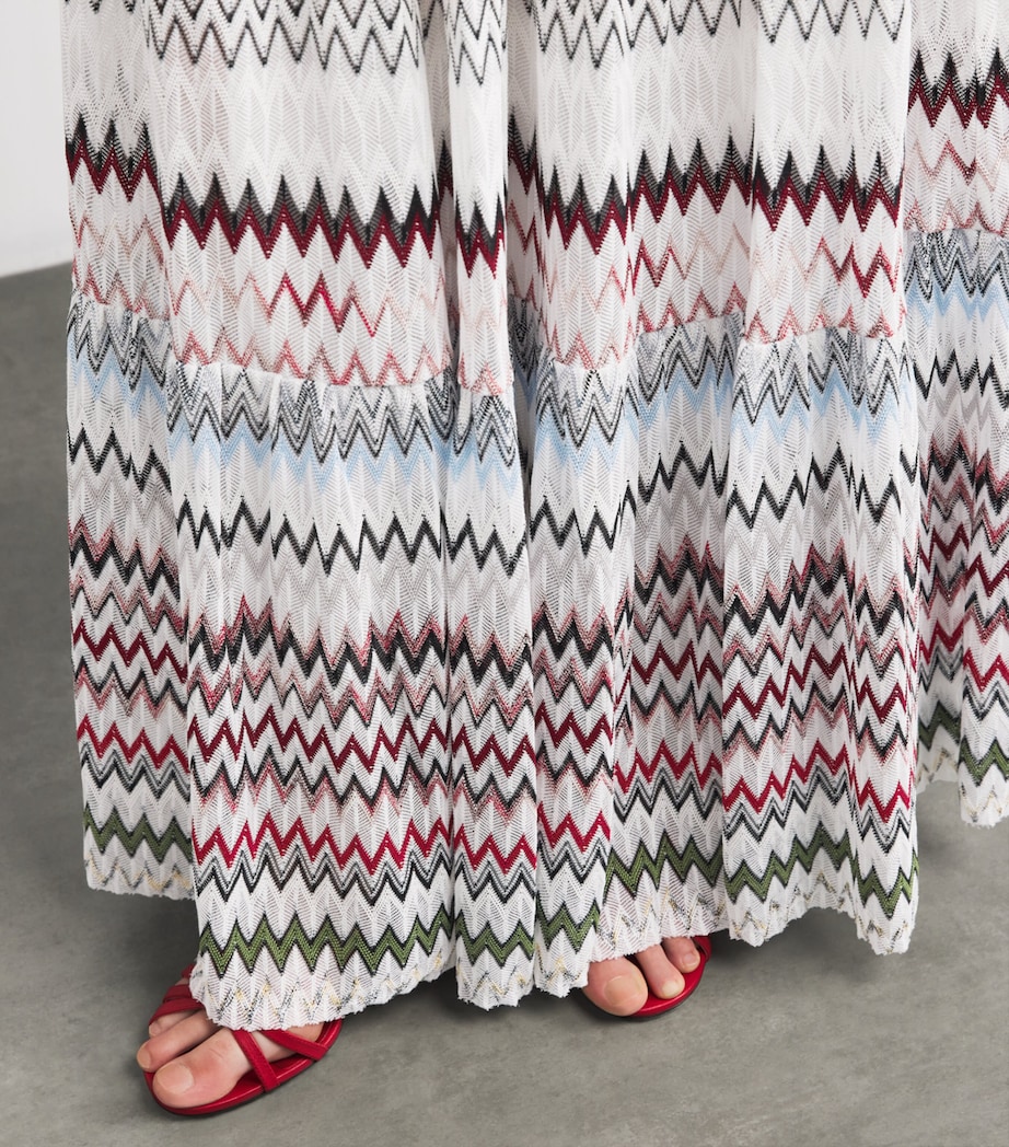 Chevron Tiered Maxi Skirt S01K2 MULTI W WHITE Image 6
