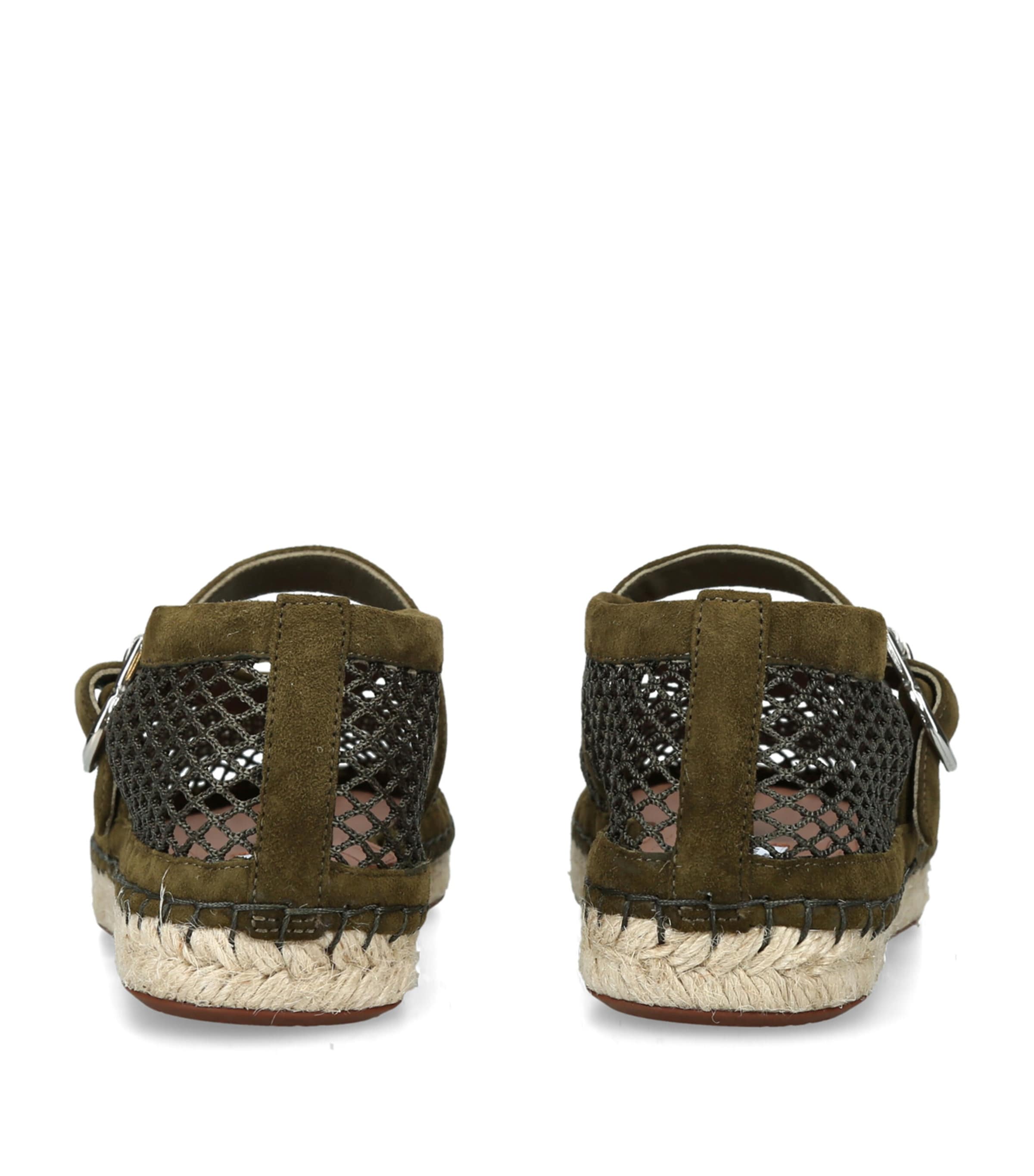 Alaïa Suede Mesh Espadrilles Khaki Image 2