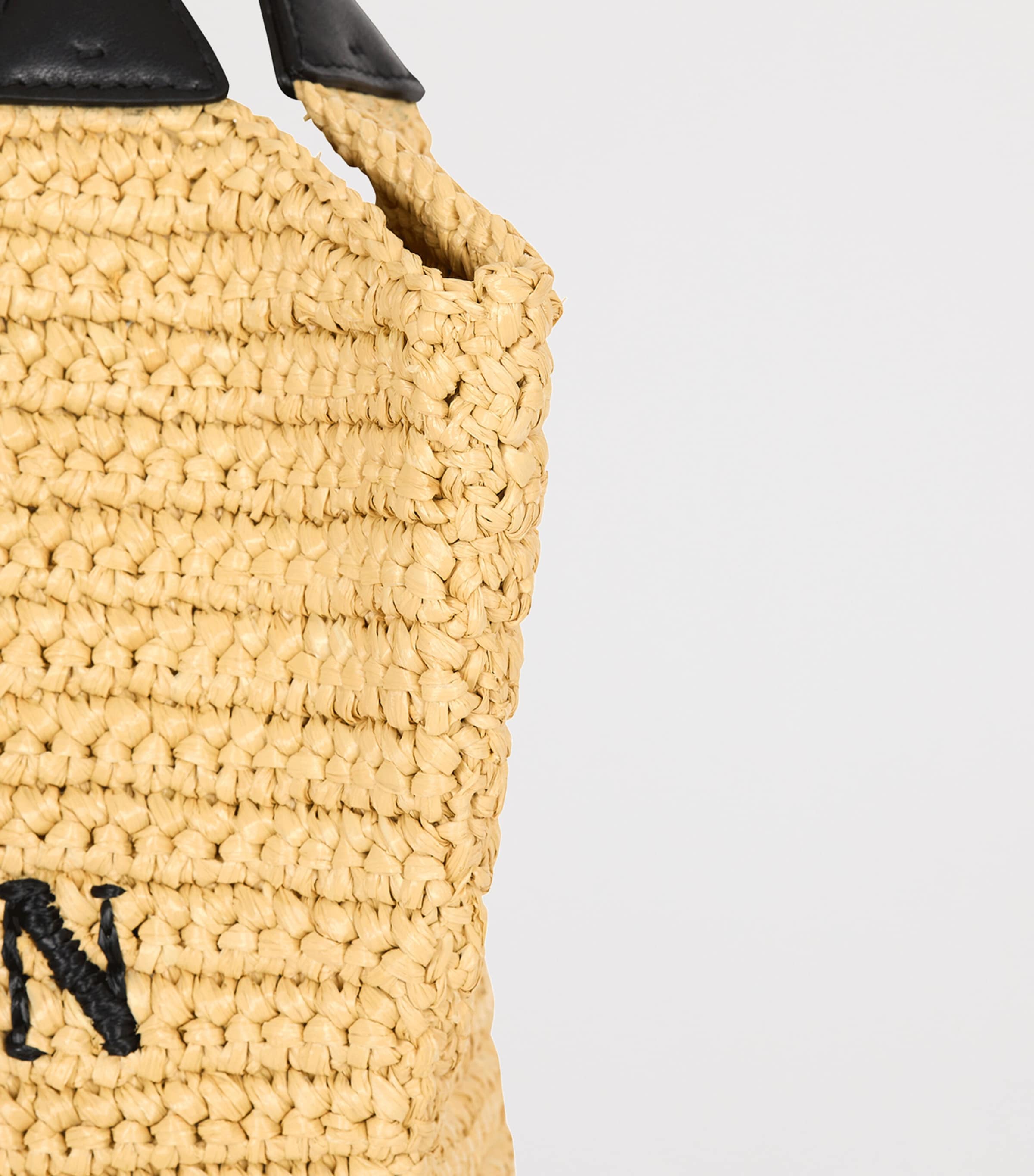 Balmain Mini Crochet Tote Bag Gte Naturel / Noir Image 8
