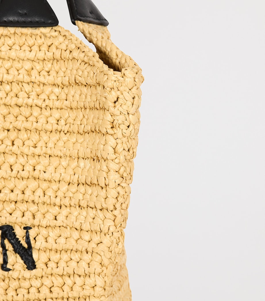Balmain Mini Crochet Tote Bag Gte Naturel / Noir Image 8