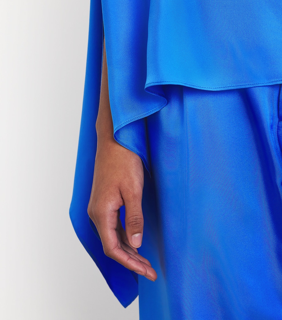 Silk Oversized Cape 437 ELECTRIC BLUE Image 6