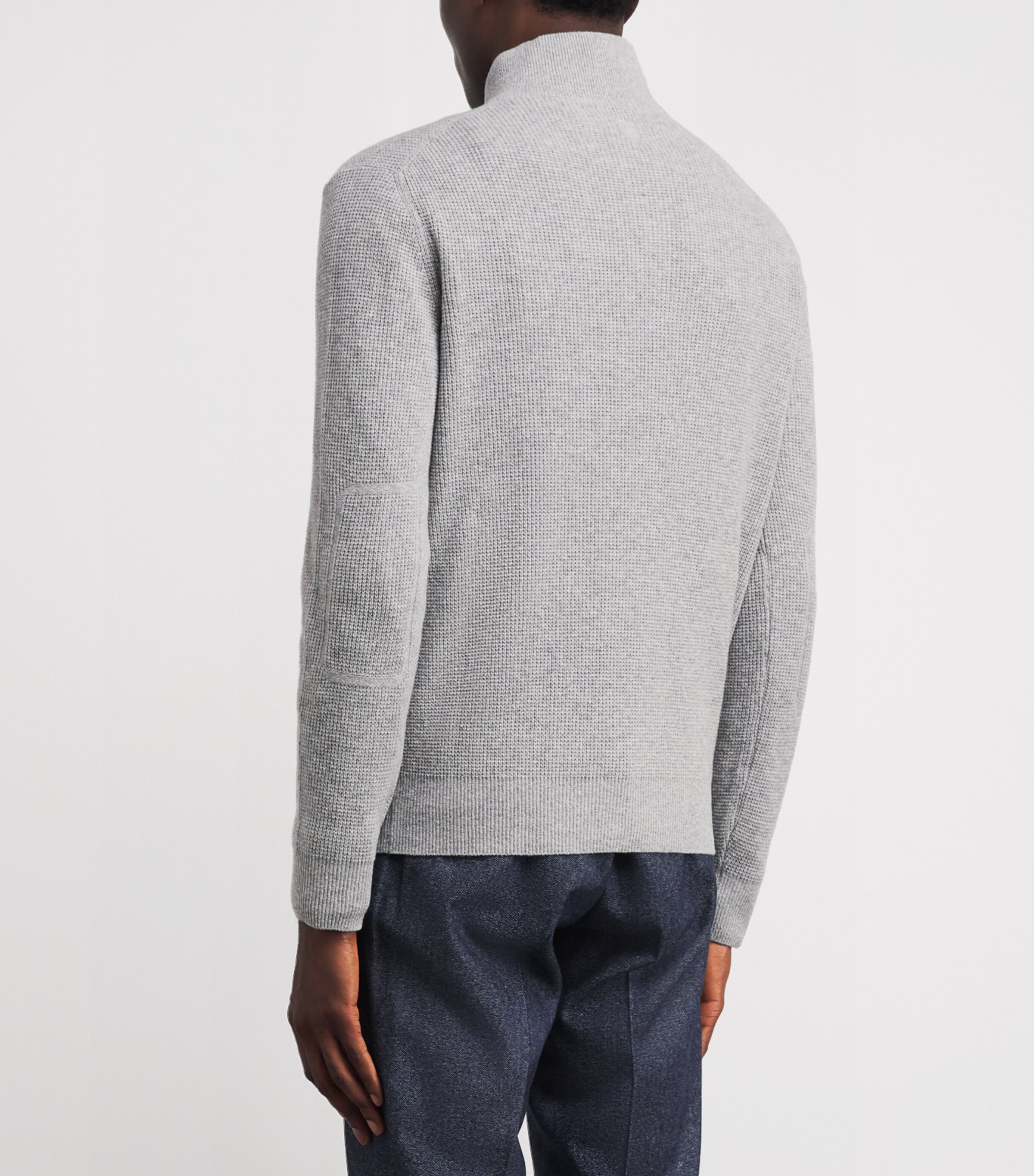 Canali Mens Wool-Cashmere Quarter-Zip Sweater Image 4