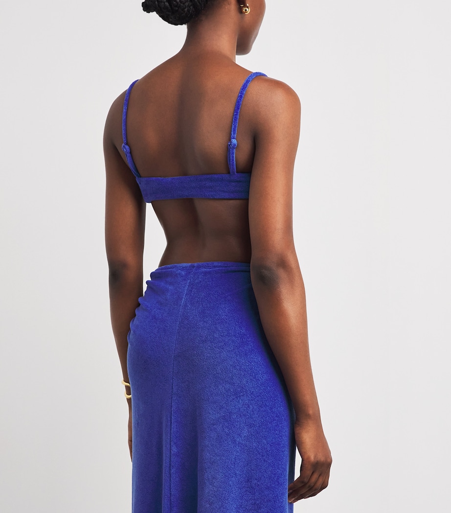 Christopher Esber Womens Towelling Orbit Bikini Top Indigo Image 5