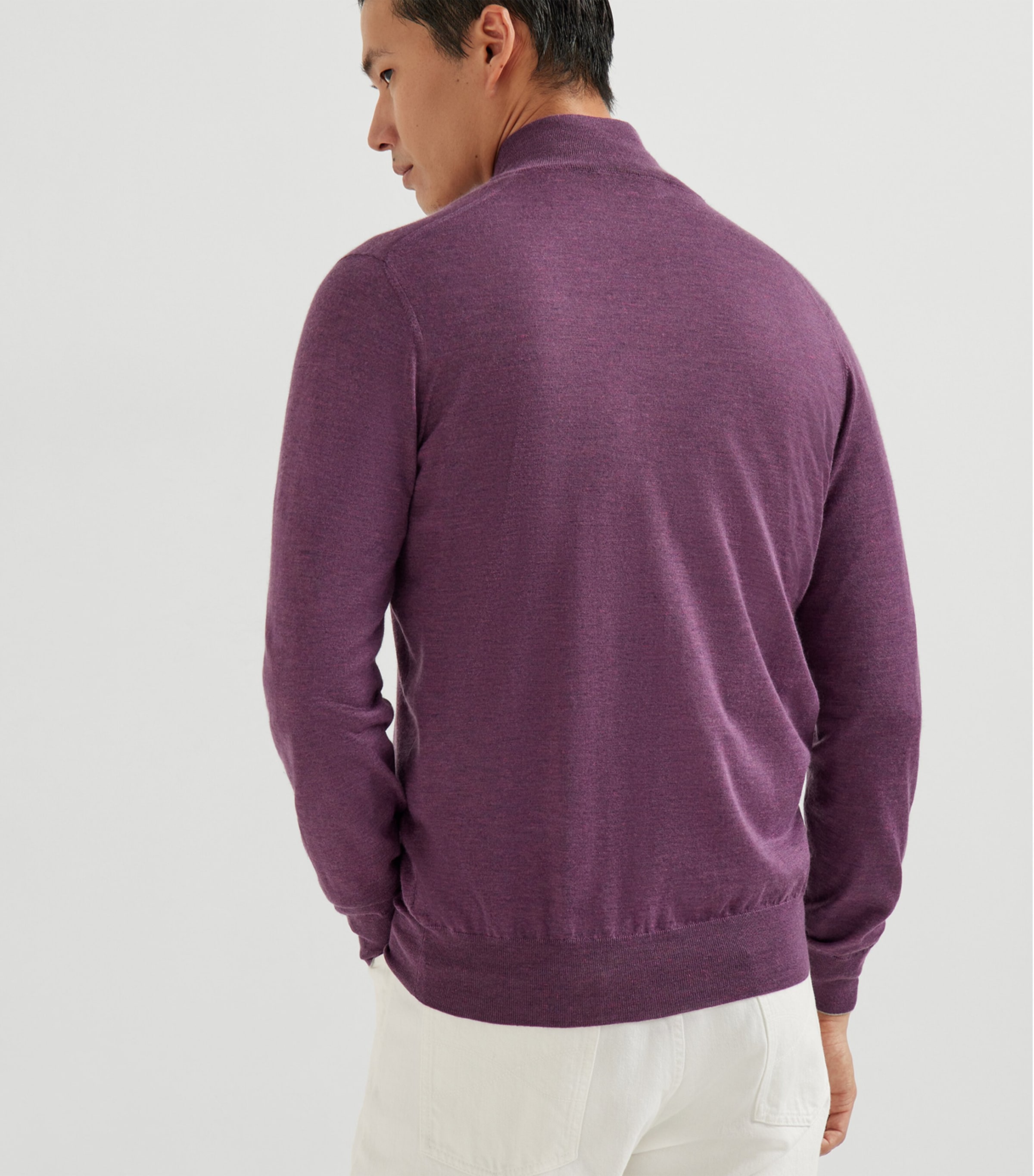 Cashmere-Silk-Linen Zip-Up Cardigan CHL69 Image 4