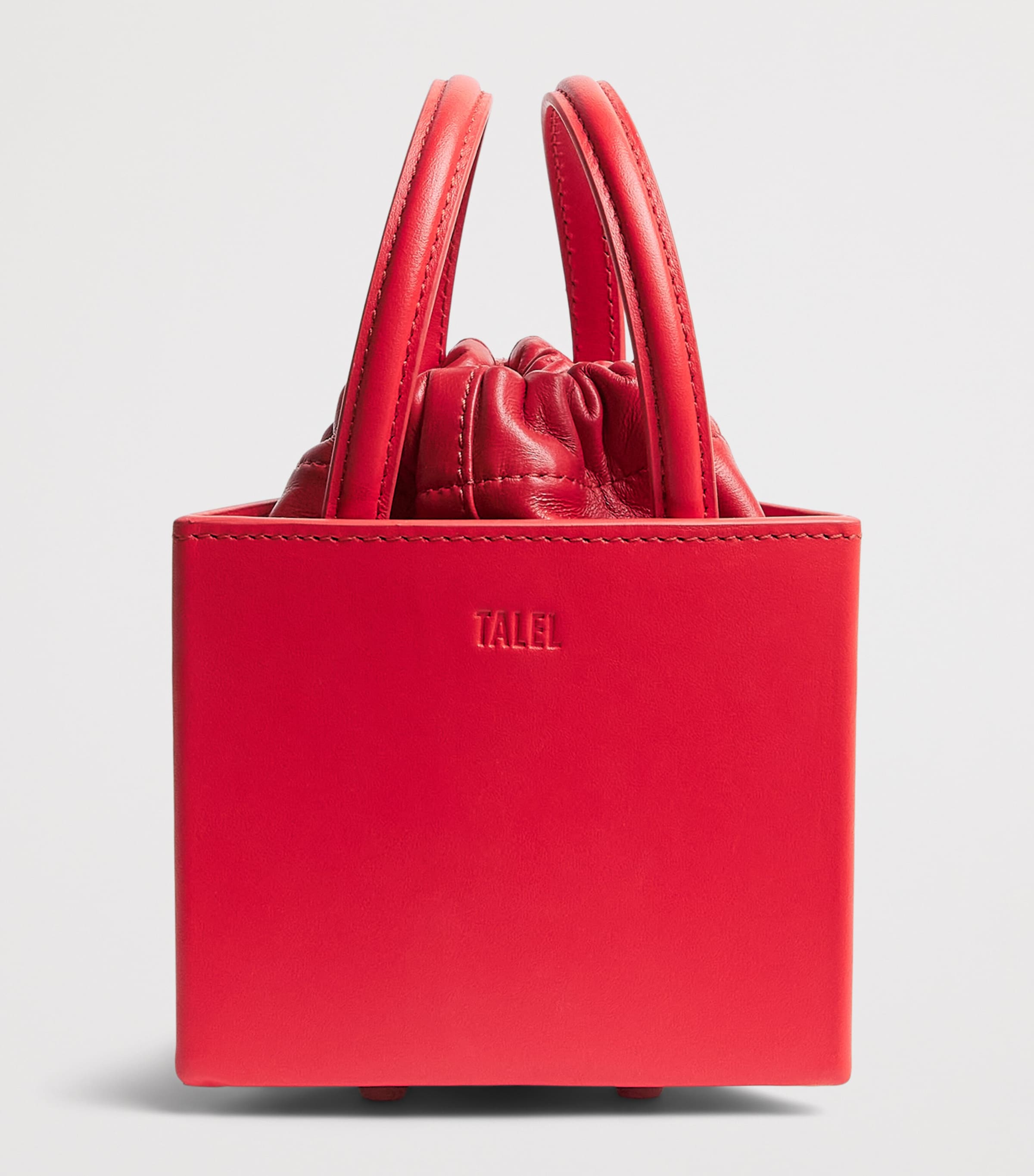 Talel Paris Small Leather Triangle Bag Red Image 3