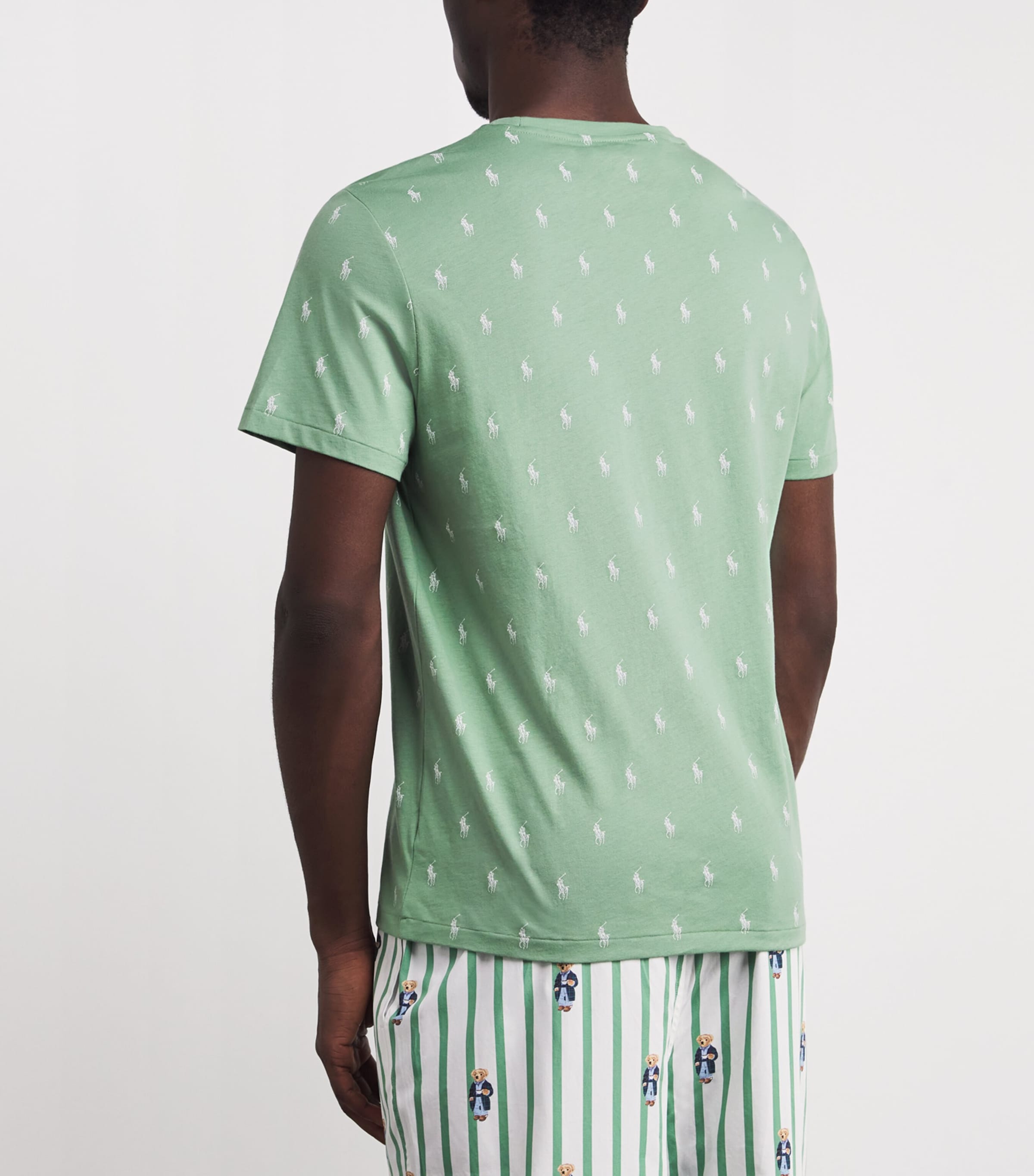Cotton Polo Pony T-Shirt OUTBACK GREEN AOPP Image 3