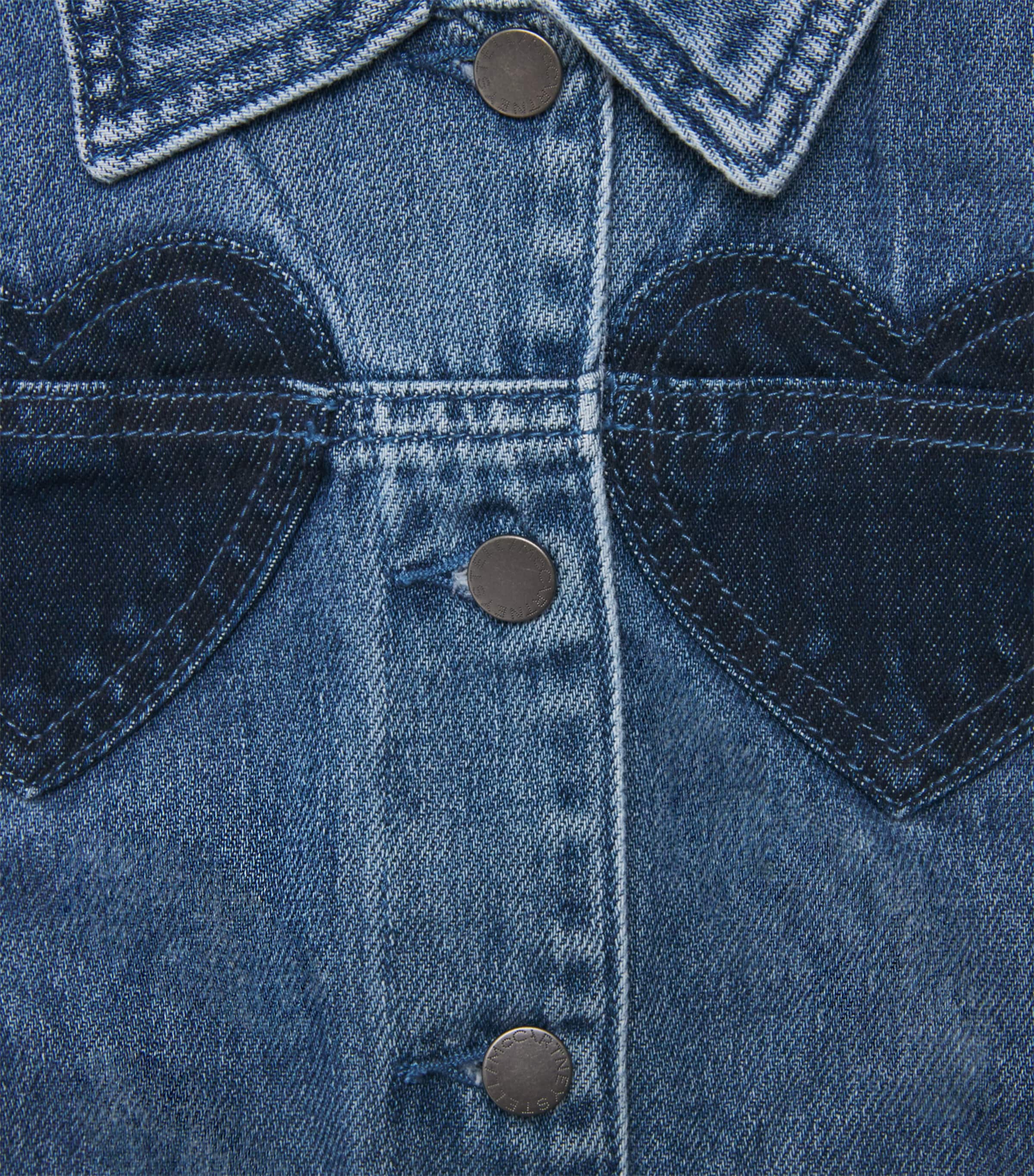 Stella McCartney Kids Heart Patch Denim Jacket (5-14 Years) Air Force Blue Image 3