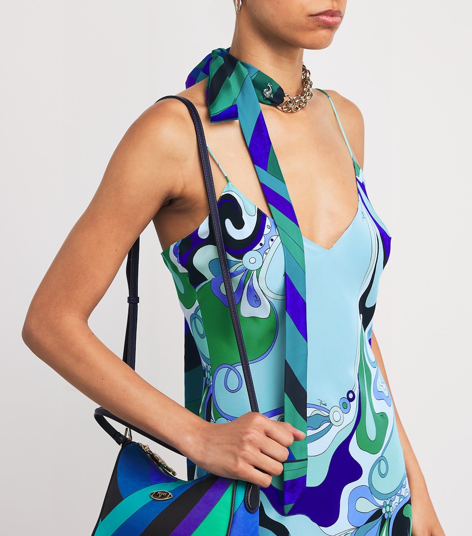 Silk Printed Scarf Necklace N51 ORO PALLADIO Image 2