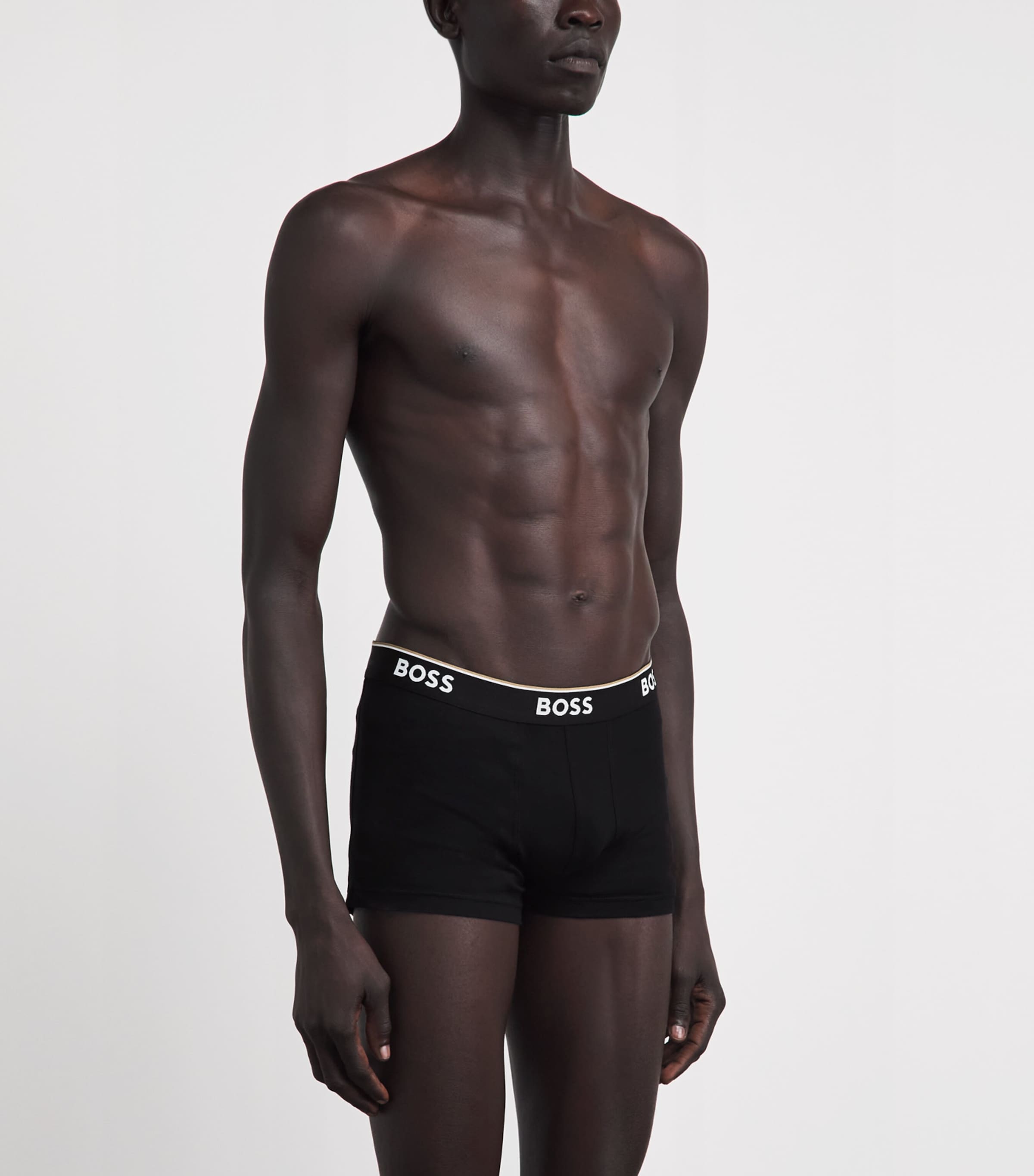 BOSS Mens Stretch-Cotton Power Trunks (Pack of 3) Dark Grey Image 2