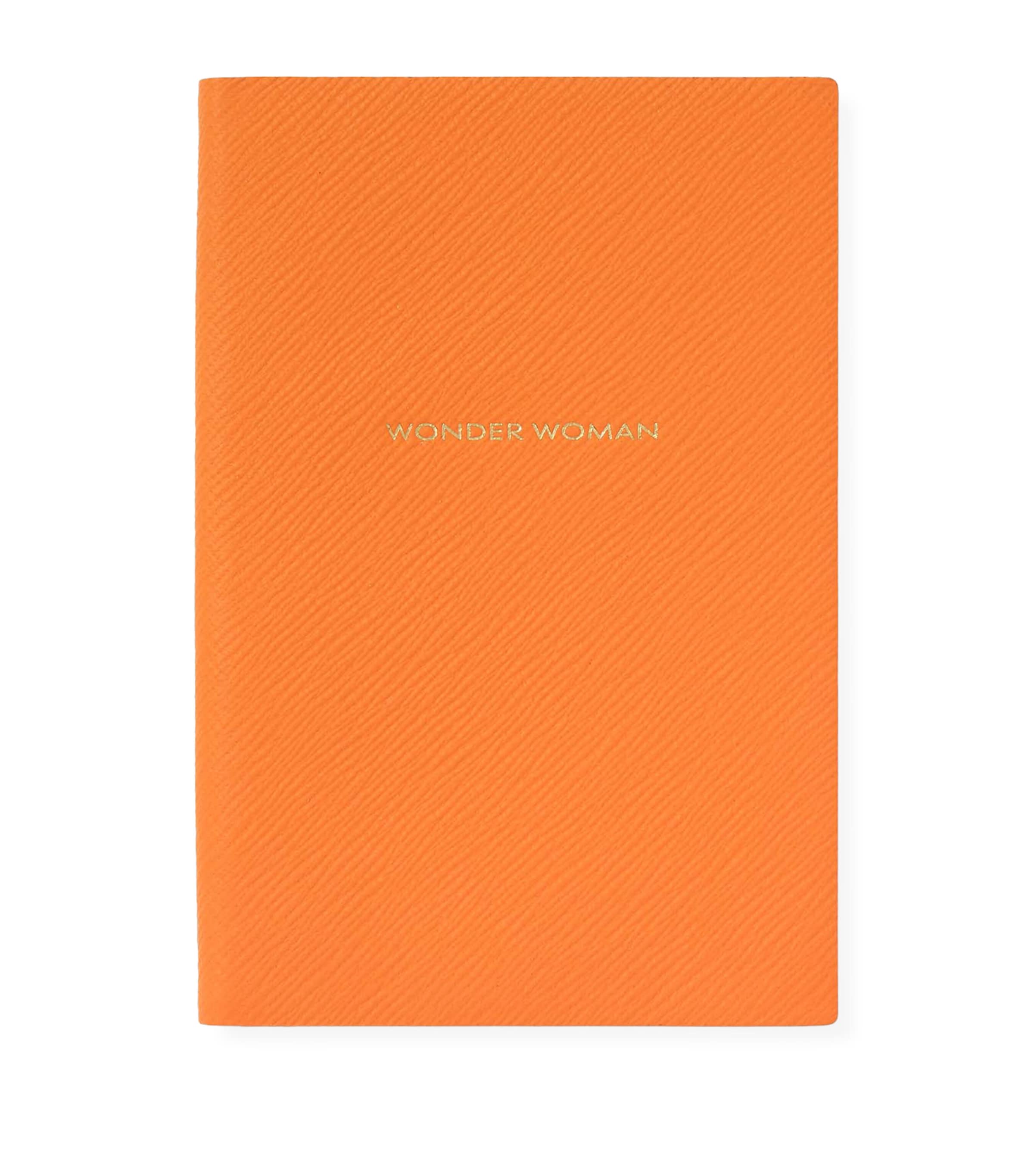 Smythson Leather Wonder Woman Chelsea Notebook In Orange