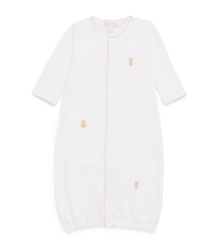 Pima Cotton Teddy Convertible Gown (0-12 Months) K188WHITE/ECRU Image 1