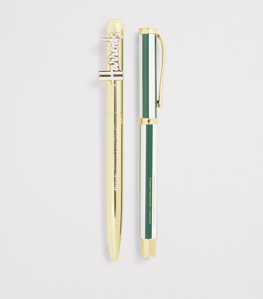 Metal Stripe Ballpoint Pen HARRODS GREEN Image 2