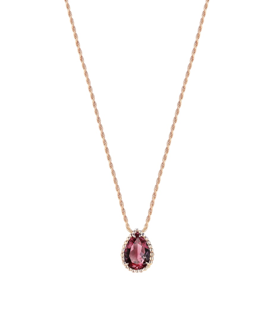 Small Rose Gold and Garnet Serpent Bohème Motif Necklace MULTI Image 1