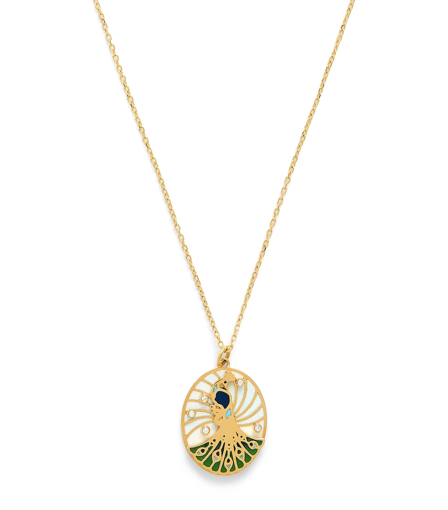 Yellow Gold and Diamond Rich Kitsch Peacock Necklace YELLOW GOLD Image 1