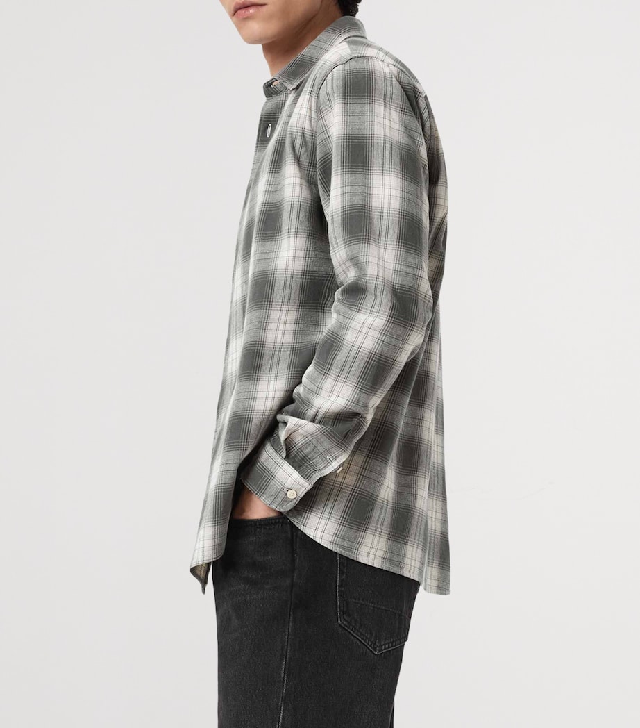 AllSaints Mens Organic Cotton Kelby Shirt Clouded Grey Image 6