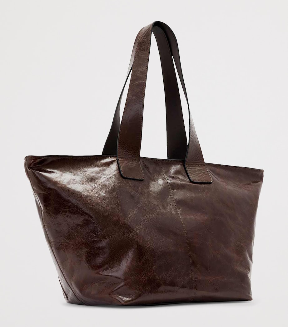 AllSaints Buffalo Leather Jean Rey Tote Bag Cognac Brown Image 6