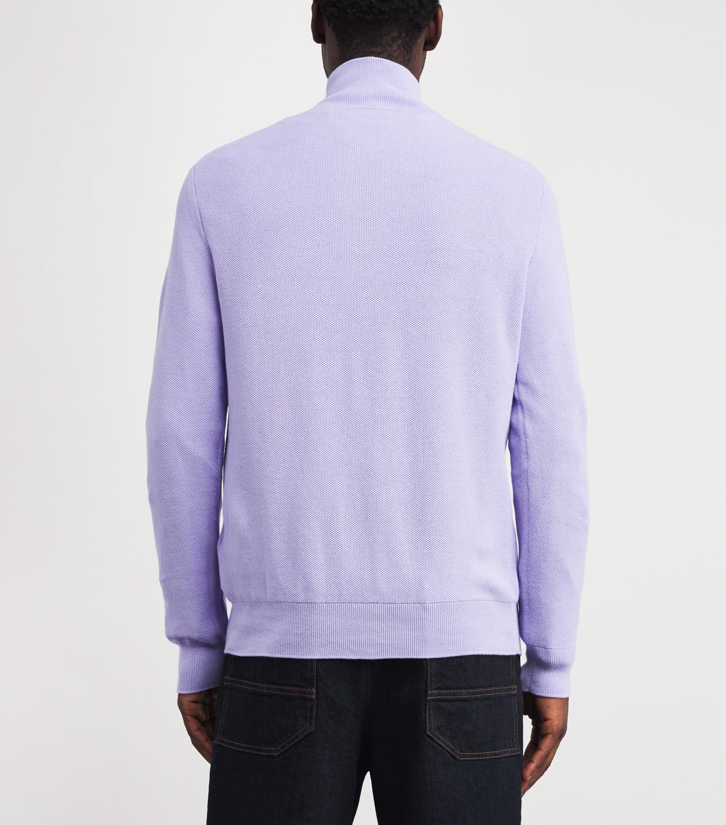 Cotton Quarter-Zip Sweater SKY LAVENDER Image 4