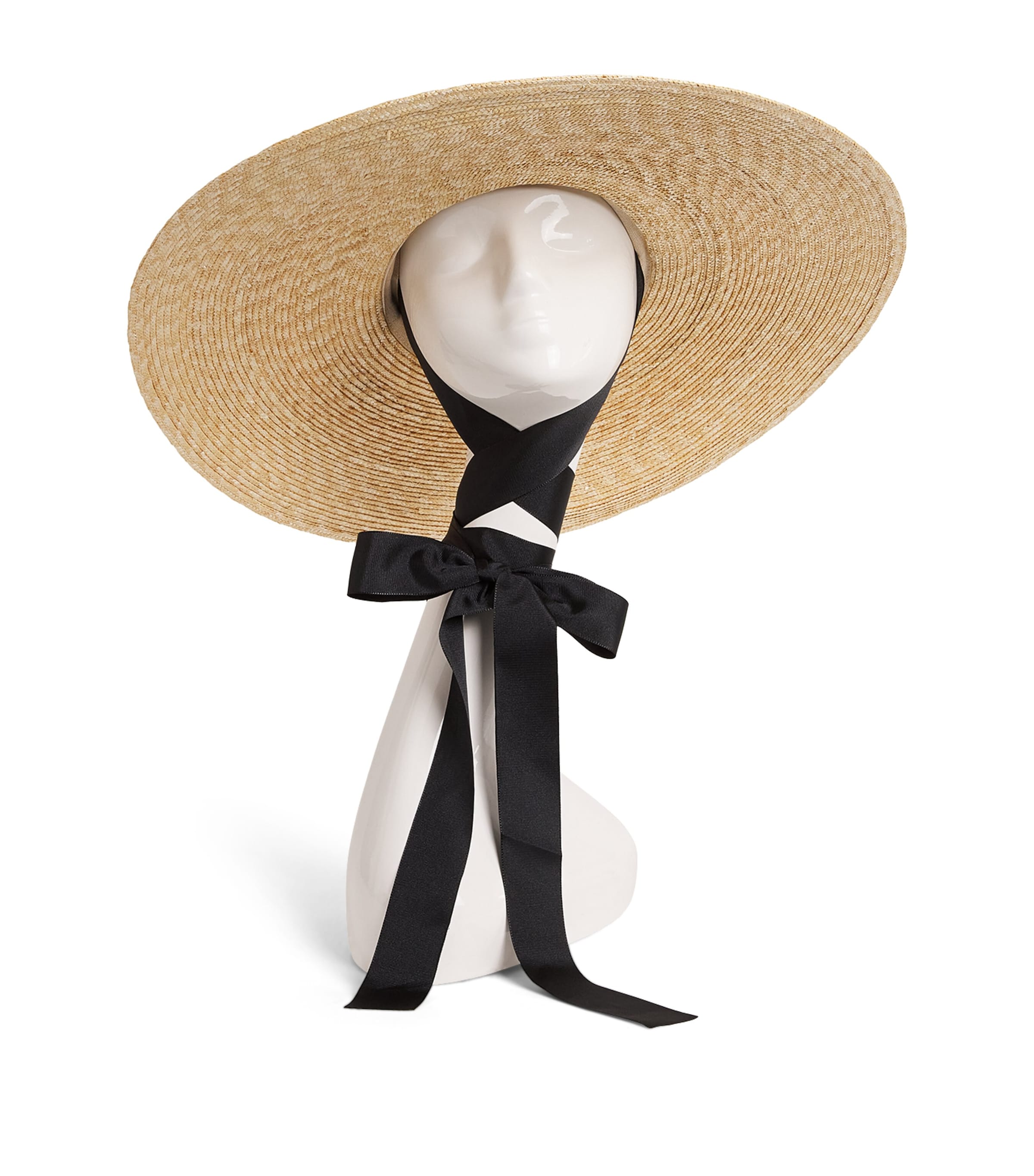 Straw Boater Hat BEIGE Image 1