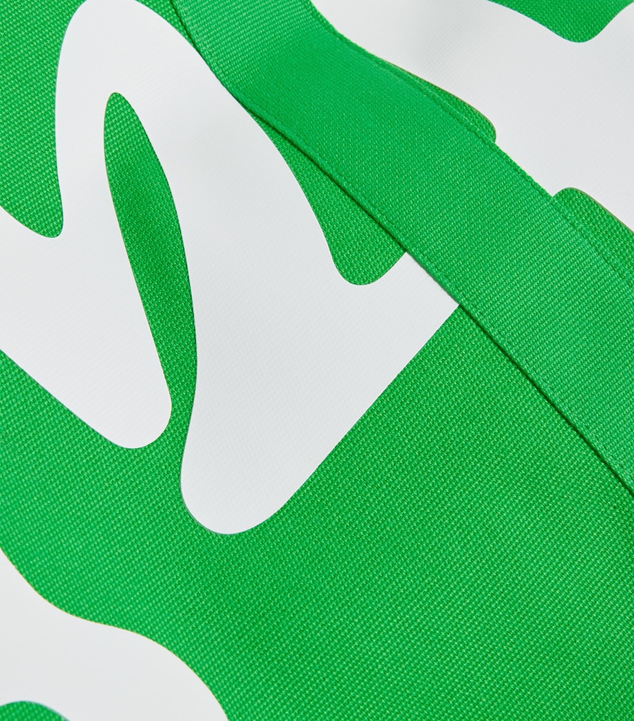 Large Cotton Logo Tote Bag BRIGHT GREEN Image 6