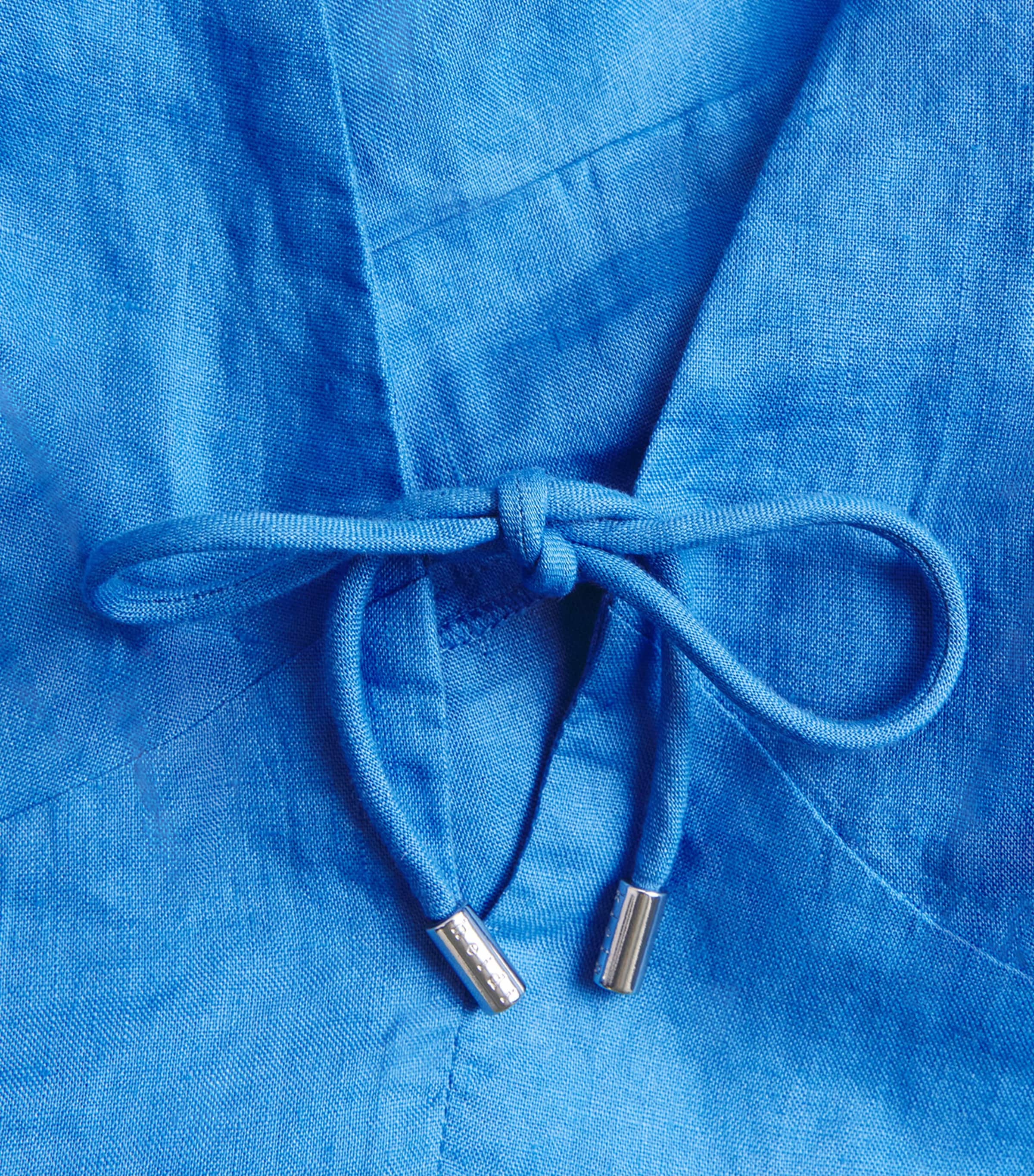 Linen Skyros Midi Dress BLU-BLU/LINEN Image 6