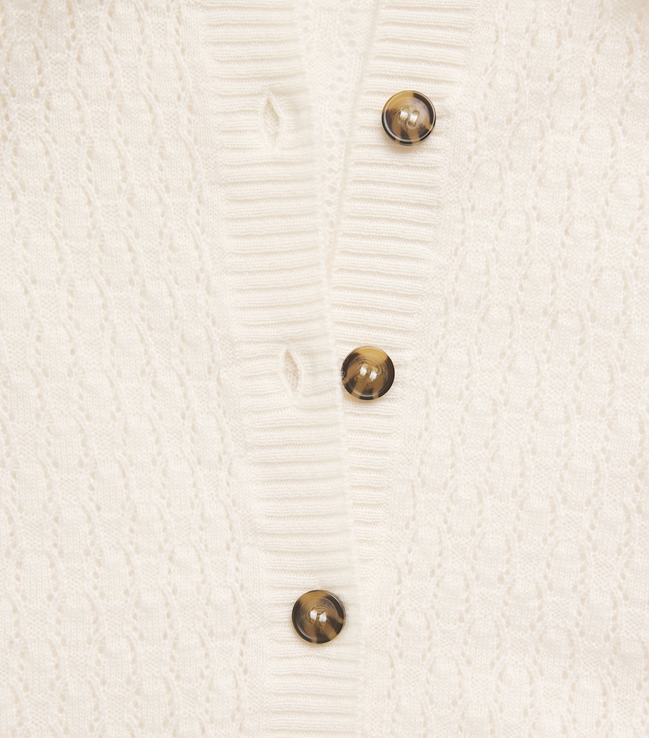 Le Kasha Womens Organic Cotton Gaya Cardigan White Image 6