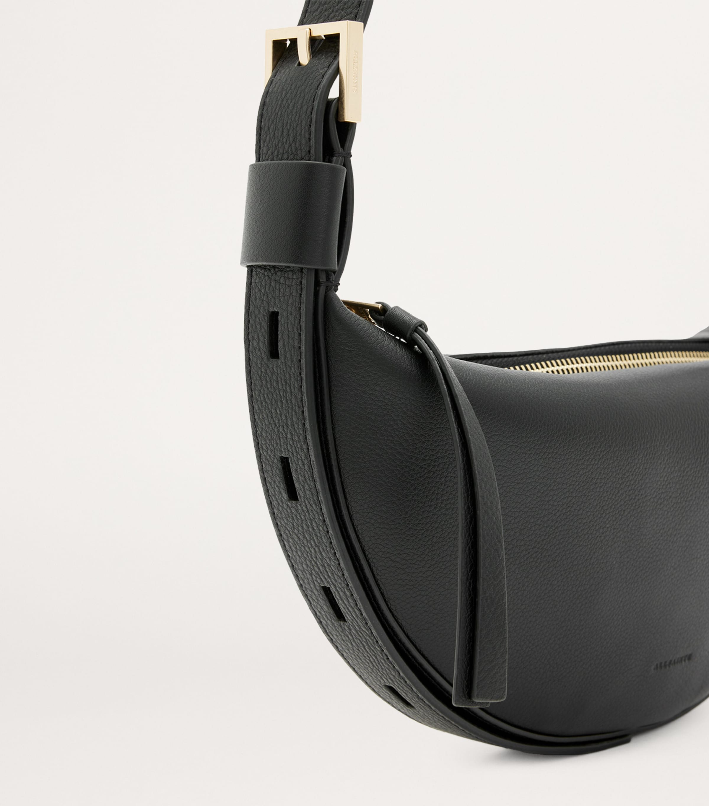 AllSaints Leather Half Moon Cross-Body Bag | Harrods CA